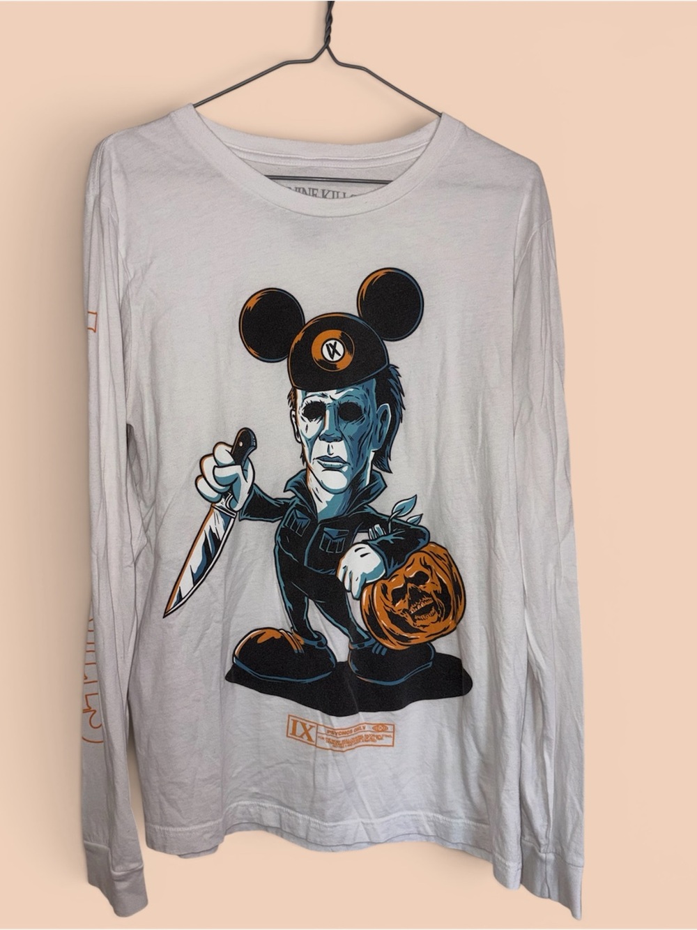 Ice Nine Kills Halloween Mickey Long Sleeve White Graphic Shirt
